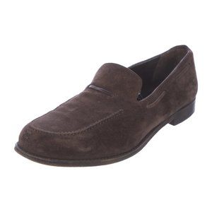 Sergio Rossi Suede Whipstitch Trim Loafers US12 | UK11